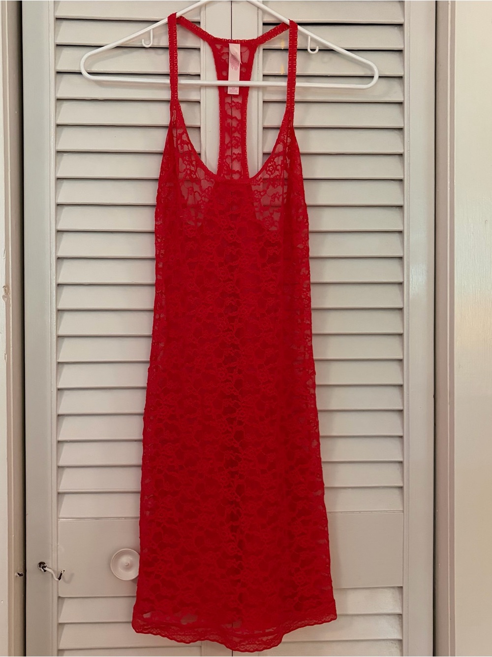 Victoria's Secret Red Lace Racerback Mini Slip